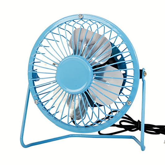 [Quiet Desk Fan] Ultra-Quiet 4-Inch USB Desk Fan | 360° Rotating, Metal Frame, Compact Design, On/Off Button, Ideal for Office, Bedroom, Dorm