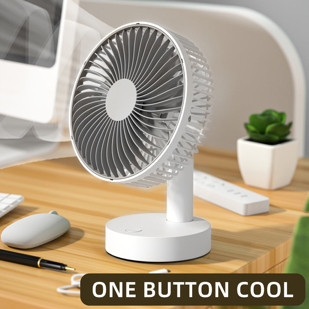 Portable 6-Inch USB Rechargeable Mini Fan with Stand - 1800mAh Battery, Ideal for Desk, Home Office, Dorm & Bedroom Cooling