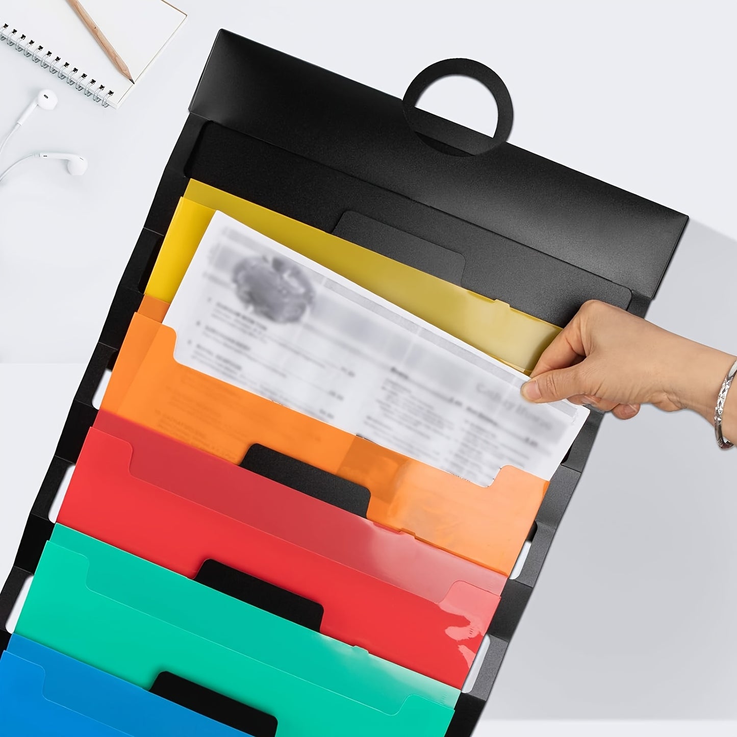 [6 Pockets Wall Organizer] 1pc Stackable 6 Pockets A4 Envelope Size Wall Organizer | School Office Home File Storage Folder, Monday to Sunday Planner