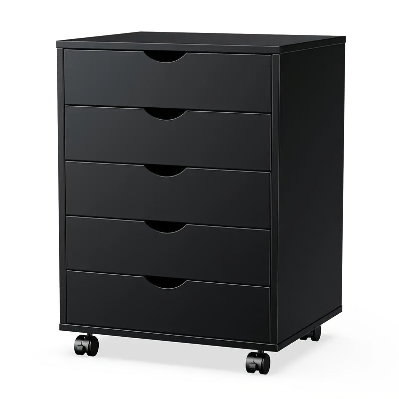 5 Drawer Chest Mobile Storage Cabinets Small Wooden Dresser With Wheels Room Organization Furniture For Office Home
