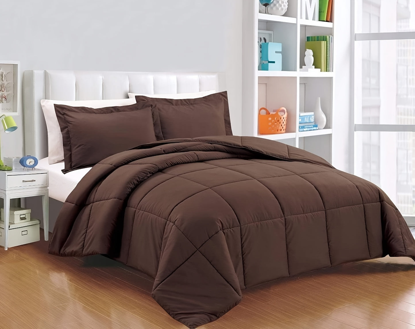 3pcs Solid Colour Checkered Comforter Set - Soft Microfiber, Lightweight, All-Season, Twin/Queen/King Size Bed In A Bag, Quilt Set with Breathable Fabric And Easy Care