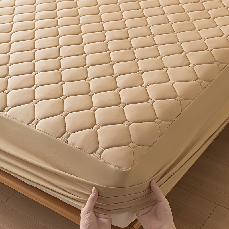 [Waterproof Mattress Protector] Waterproof Mattress Protector | 1pc Embossed Design, Quiet Fitted Sheet, Thickened Cover - Single Size 11.8" High, Multi-Size for Twin/Full XL/King Beds - Excludes Pillowcases & Insert