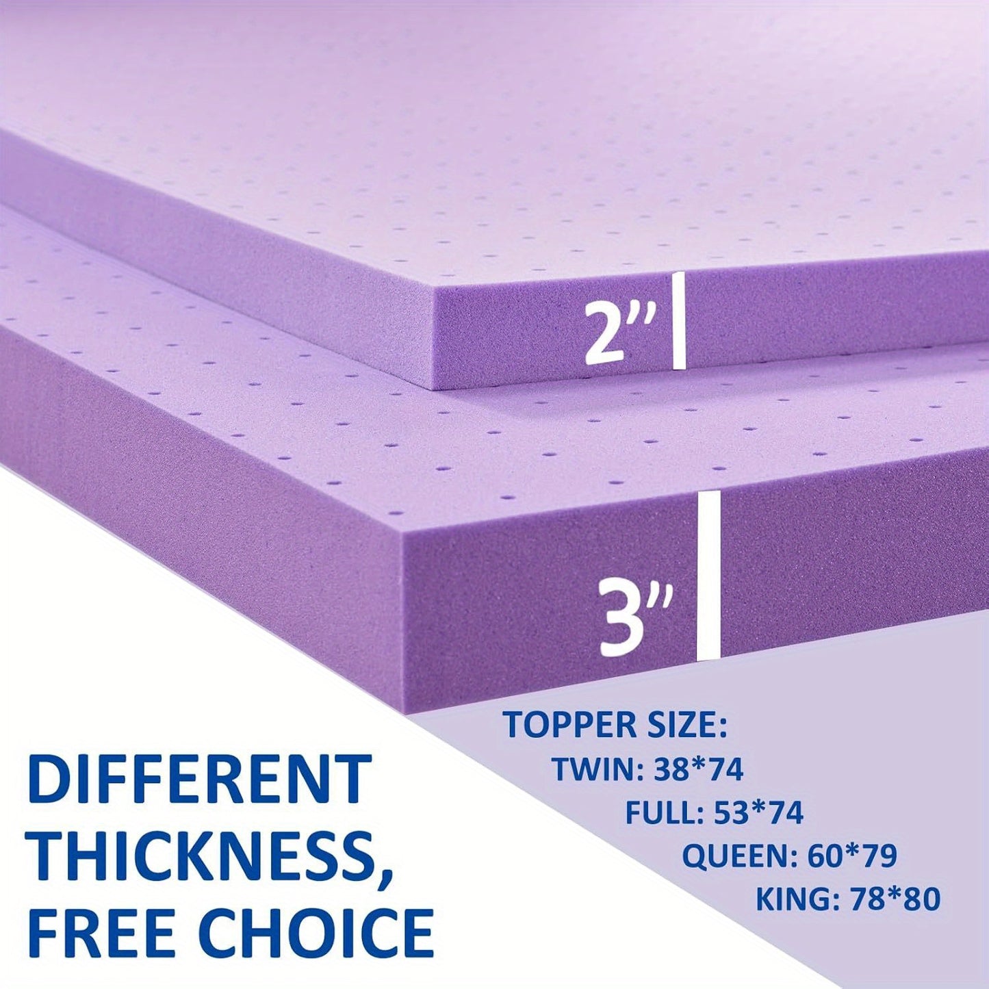 1, 5in/2in/3in/4in Cool Gel Mattress Topper, College Dorm Cool Breathable Gel Premium Mattress, Fits All Mattresses, Suitable For Reclining Sofas, Soft And Breathable Mattresses, Multiple Sizes To Meet Different Needs, Purple