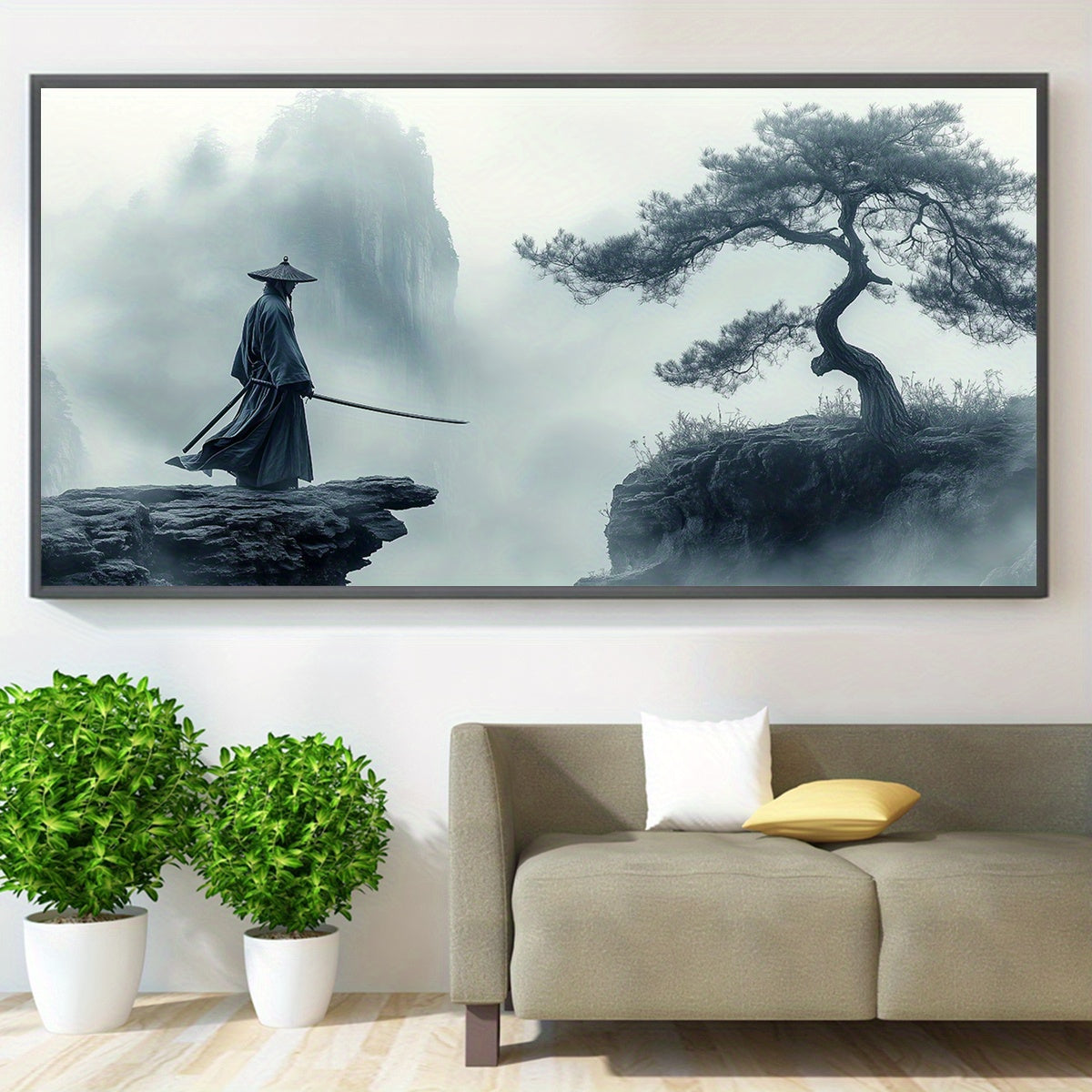2D Flat, [2D FLAT] 1pc Unframed Canvas Poster, Japanese Swordsman Painting, Art Style, Canvas Wall Art, Artwork Wall Painting for Halloween Christmas Gift, Bedroom, Office, Living Room, Cafe, Bar, Wall Decor, Home Decoration,