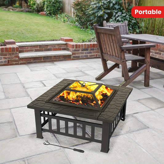 Portable Courtyard Metal Fire Bowl With Accessories Black Autumn Fall Maple Pumkin Harvest Thanksgiving Christmas Crow Decorations