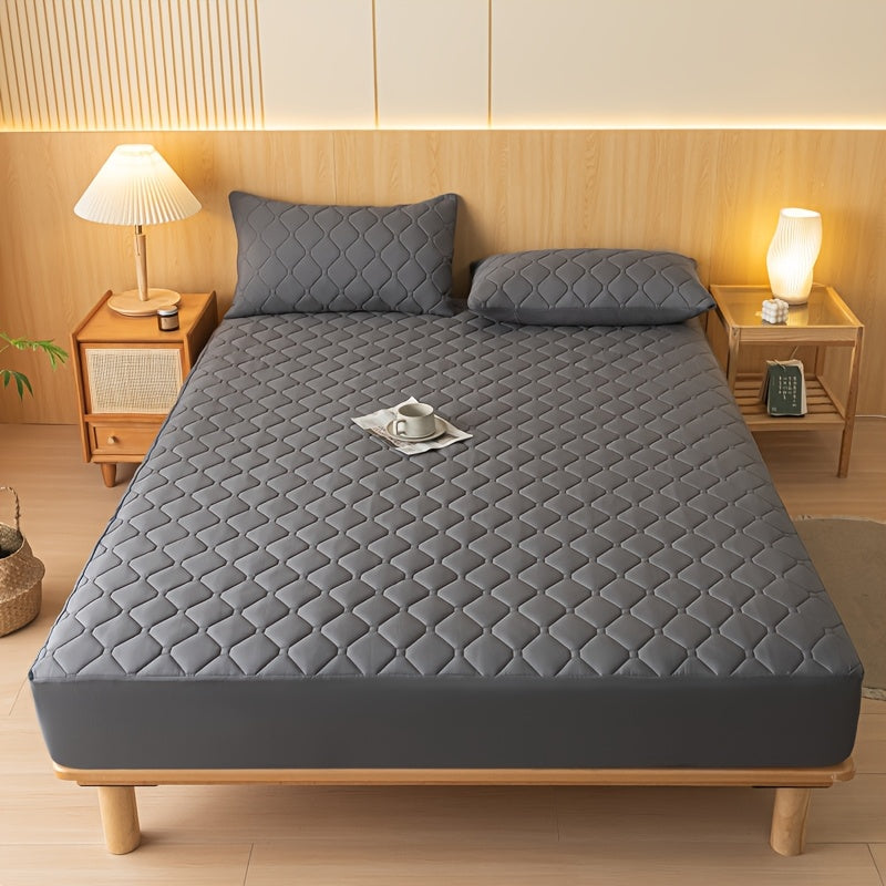 [Waterproof Mattress Protector] Waterproof Mattress Protector | 1pc Embossed Design, Quiet Fitted Sheet, Thickened Cover - Single Size 11.8" High, Multi-Size for Twin/Full XL/King Beds - Excludes Pillowcases & Insert