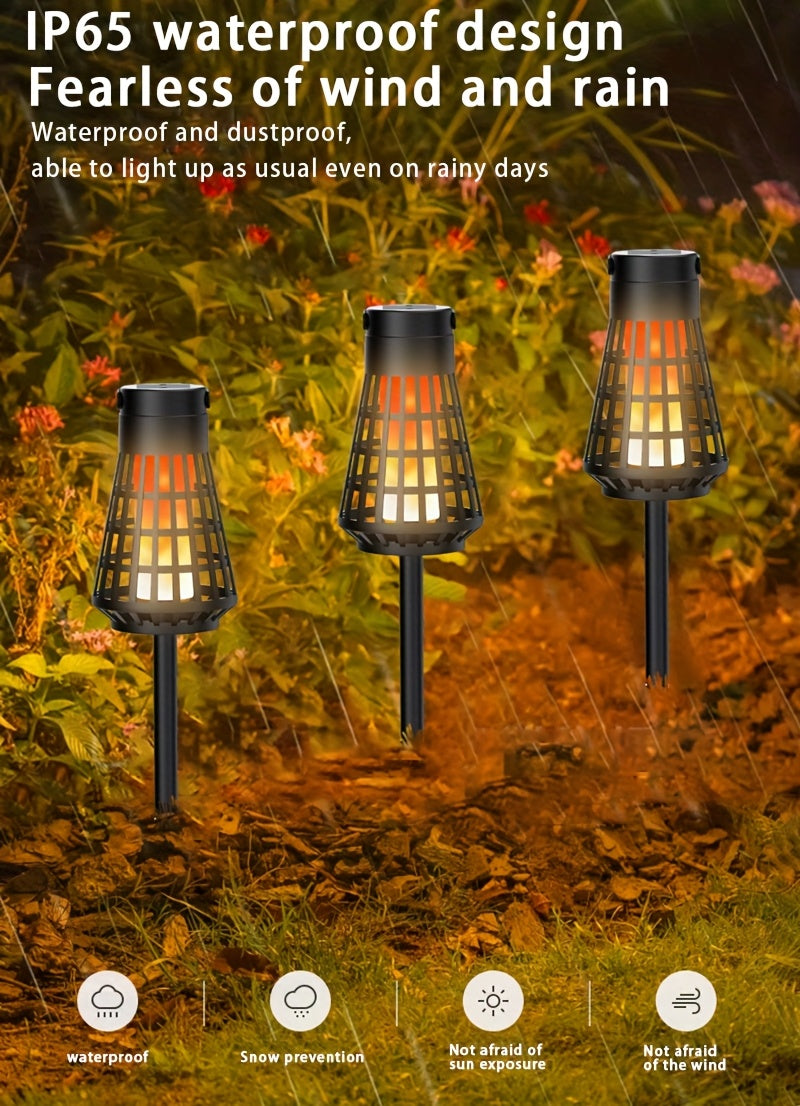 1pc or 4-in-1/8-in-1 Solar-Powered Outdoor Flame Effect Lantern - IP44 & Windproof, Multi-Functional Hanging/Table/Wall/Ground Lighting with Flickering Flame Effect, Energy-Efficient LED Bulb for Camping, Garden, Patio, Balco