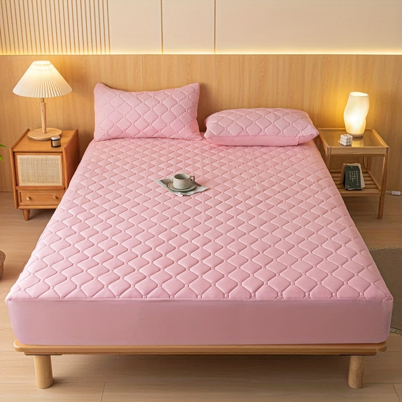 [Waterproof Mattress Protector] Waterproof Mattress Protector | 1pc Embossed Design, Quiet Fitted Sheet, Thickened Cover - Single Size 11.8" High, Multi-Size for Twin/Full XL/King Beds - Excludes Pillowcases & Insert