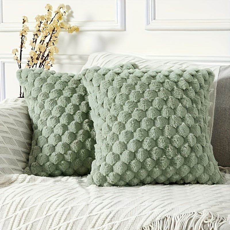 Yaertun Black Friday/Christmas 2-pack, Super Soft And Comfortable Decorative Pillow Cover, Silky Plush Luxury Cushion Cover, Double-sided Full Surround 18*18/20*20in, Artificial Rabbit Fur Pillow Cover, Warm, Soft And Skin-fr