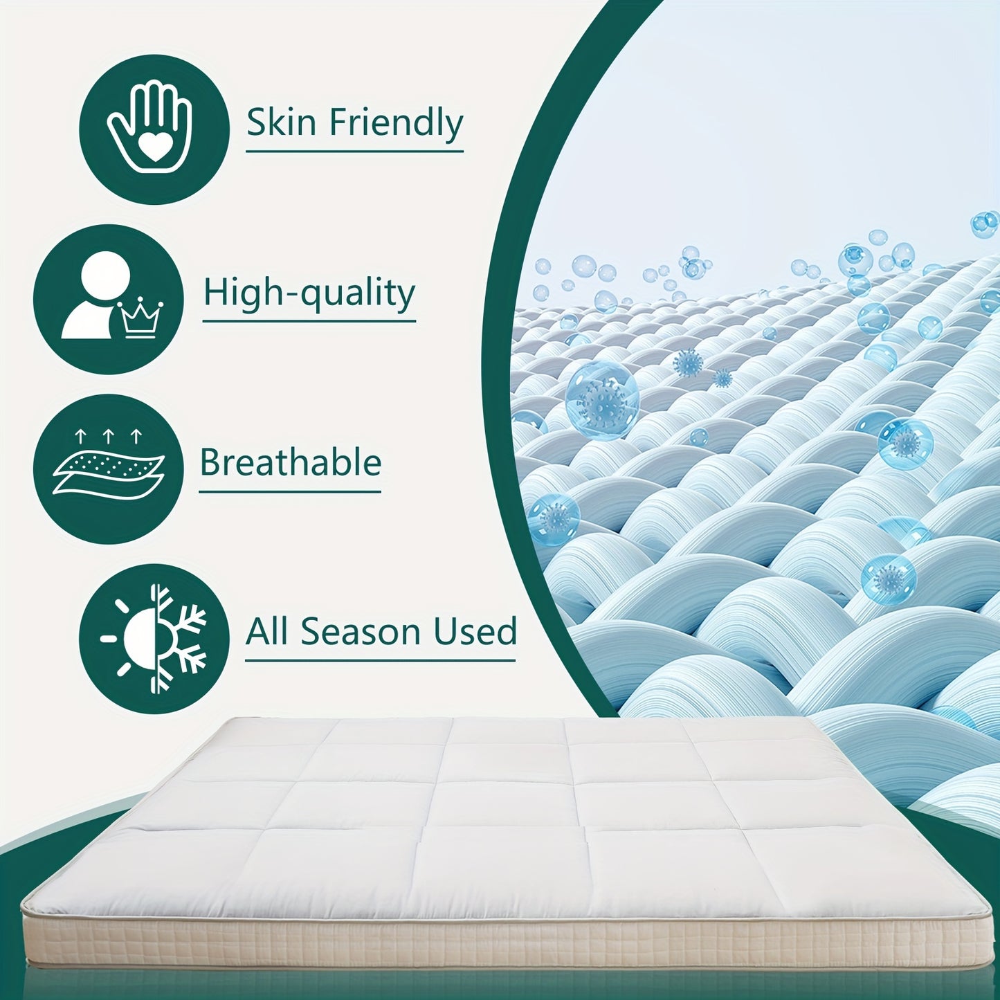 LILYPELLE 4" Extra Thick Japanese-Style Floor Mattress - Memory Foam Foldable Roll-Up Design, Portable with Carrying Bag, Machine Washable for Camping, Travel, Guest Bed & Home Use, Home Sleeping Mat | Portable Mattress | Mem