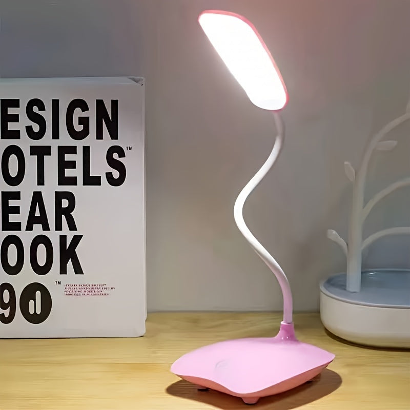 1pc Foldable LED Desk Lamp, Portable Table Light with 3-Level Dimming and USB Charging Touch Switch, 400mAh Battery in Pink, Blue or White, Lamp For Desk, Portable Table Lamp, Battery Powered Lamp