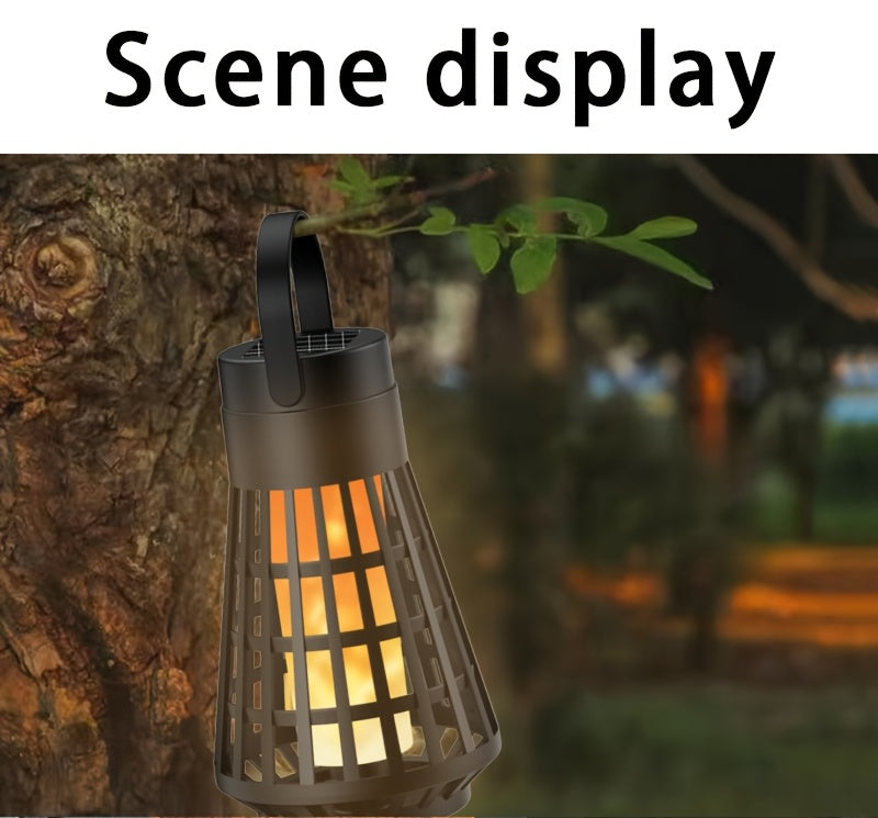 1pc or 4-in-1/8-in-1 Solar-Powered Outdoor Flame Effect Lantern - IP44 & Windproof, Multi-Functional Hanging/Table/Wall/Ground Lighting with Flickering Flame Effect, Energy-Efficient LED Bulb for Camping, Garden, Patio, Balco