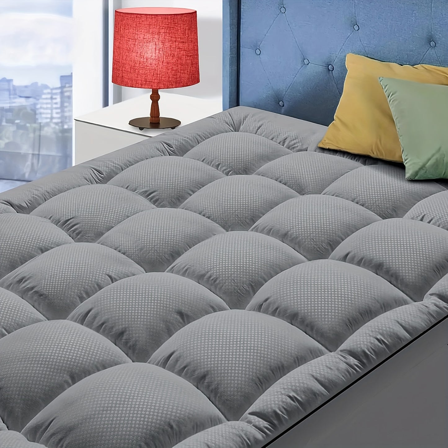 Mattress Topper Cooling Extra Thick Mattress Pad Cover With 8-21 Inch Deep Pocket, Plush Pillow Top Mattress Topper Overfilled With Down Alternative