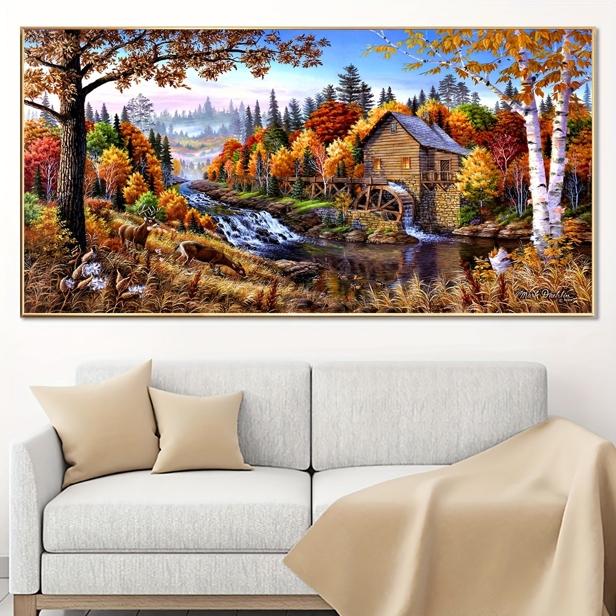 Vibrant, Forest House Canvas Wall Art Poster - Waterproof, Odorless Fabric Print for Living Room, Bedroom, Kitchen, Bar - Modern Home Decor, Gift for Friends and Family, No Frame