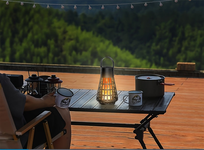 1pc or 4-in-1/8-in-1 Solar-Powered Outdoor Flame Effect Lantern - IP44 & Windproof, Multi-Functional Hanging/Table/Wall/Ground Lighting with Flickering Flame Effect, Energy-Efficient LED Bulb for Camping, Garden, Patio, Balco