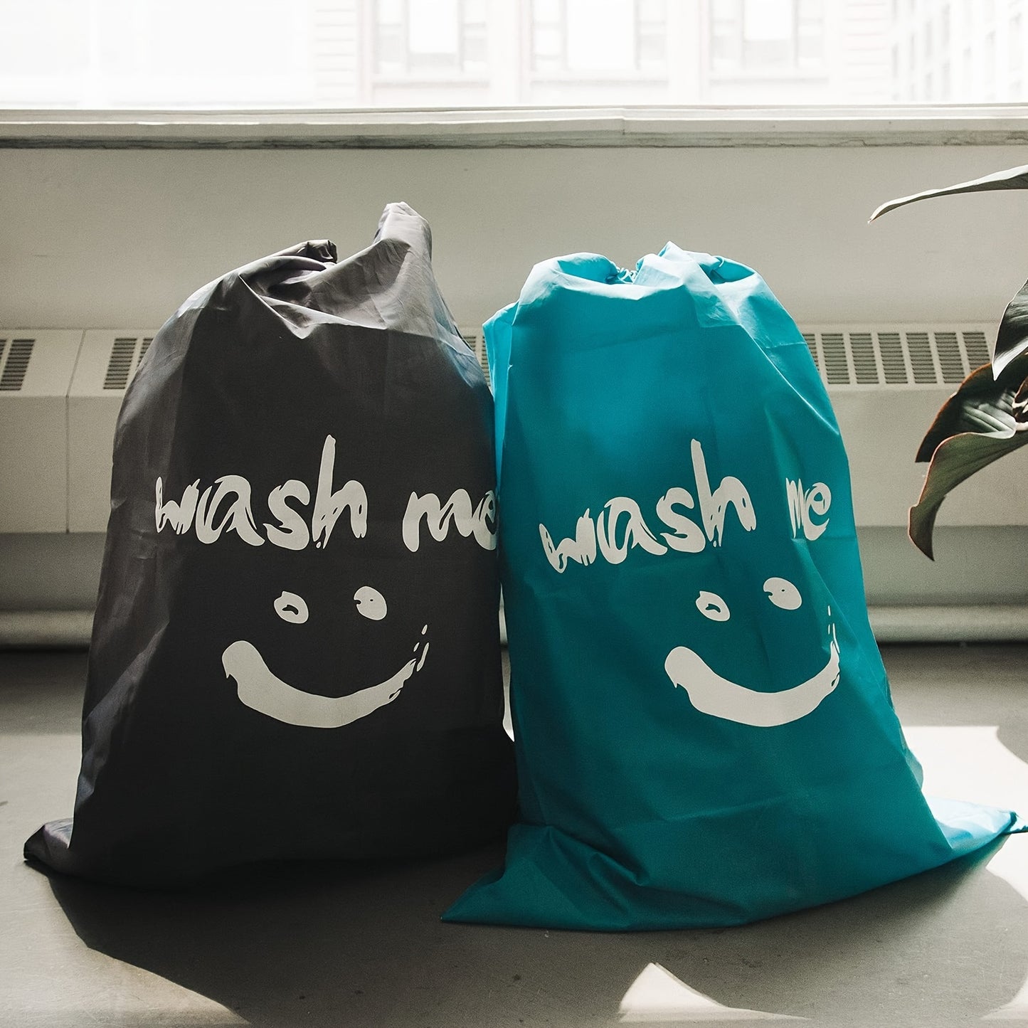 2 Pack XL Wash Me Travel Laundry Bag, Dirty Clothes Organizer, Large Enough to Hold 4 Loads of Laundry, Easy Fit a Laundry Hamper or Basket, Laundry Bags