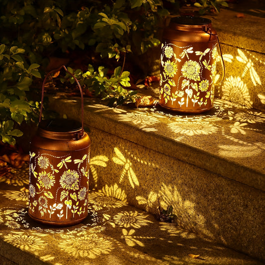 [Solar Dragonfly Lantern] 1/2pcs Solar Lantern Outdoor Hanging LED Dragonfly Decoration | Metal Garden, Yard, Patio, Lawn, Path, Landscape Lights - Gift for Women, Mom, Grandma, Autumn & Christmas Decorations