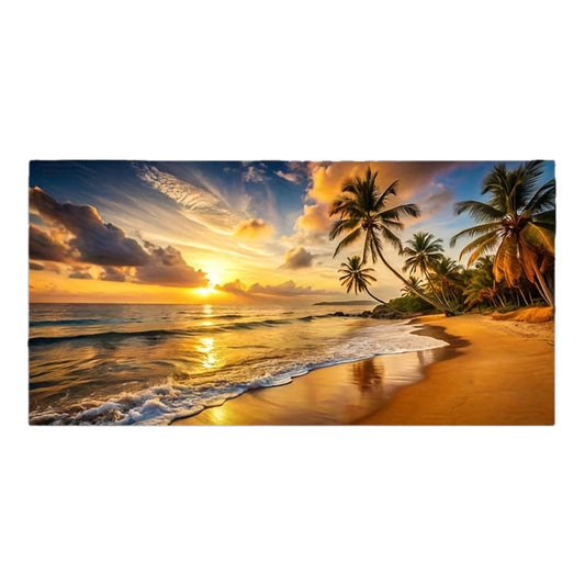 2D/flat 1pc 27.55inch*55.11in/70cm*140cm Frameless Modern The Golden Sunset Canvas Poster for Bedroom and Living Room Decoration Cuadros No Frame