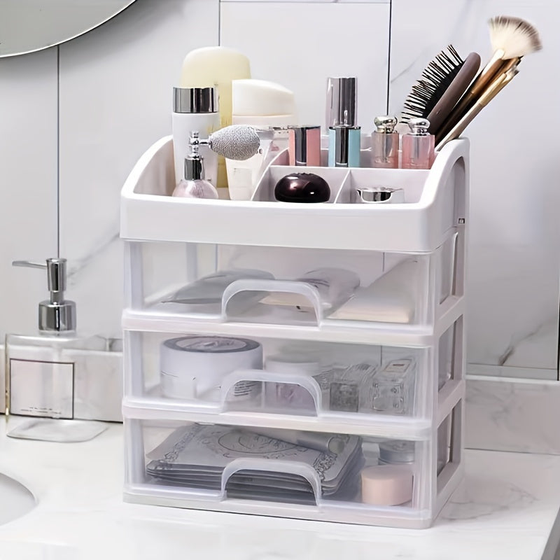 1 One 4 Layers Desk Storage Box, Large Capacity with Drawer Organizing Box, Cosmetics Organizing Box, Desktop Storage Rack, Storage Assistant, School Season, Back to School Supplies, Gifts, Desk & Drawer Organizer for Home St