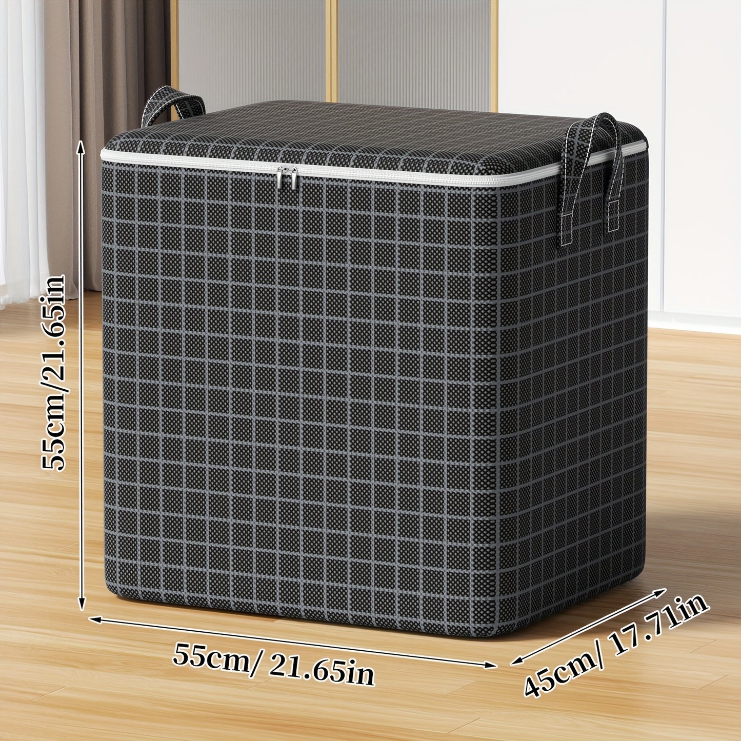 1pc Large Capacity Storage Bag, YOUFEN Brand, Unfinished Fabric, Foldable for Blankets, Quilts, Clothes, Toys, Books, 27-inch Height, 3.2 Cubic Feet, Home Organization