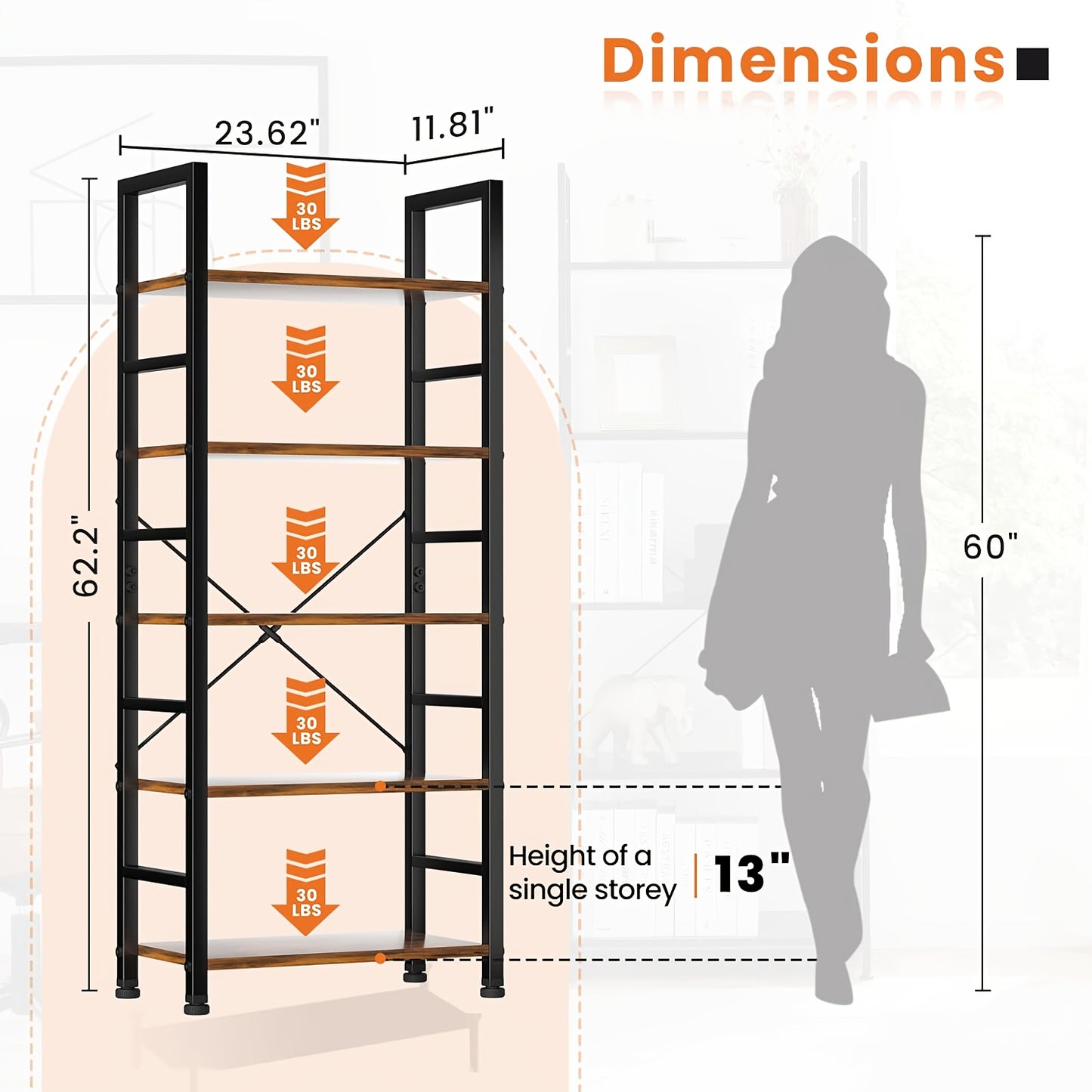 1pc Heavy-Duty Multi-Layer Storage Shelf, 62x23x4 Inches Metal Shelving Unit for Home, Kitchen, Warehouse & Supermarket Display – Easy Assembly, Utility Racks