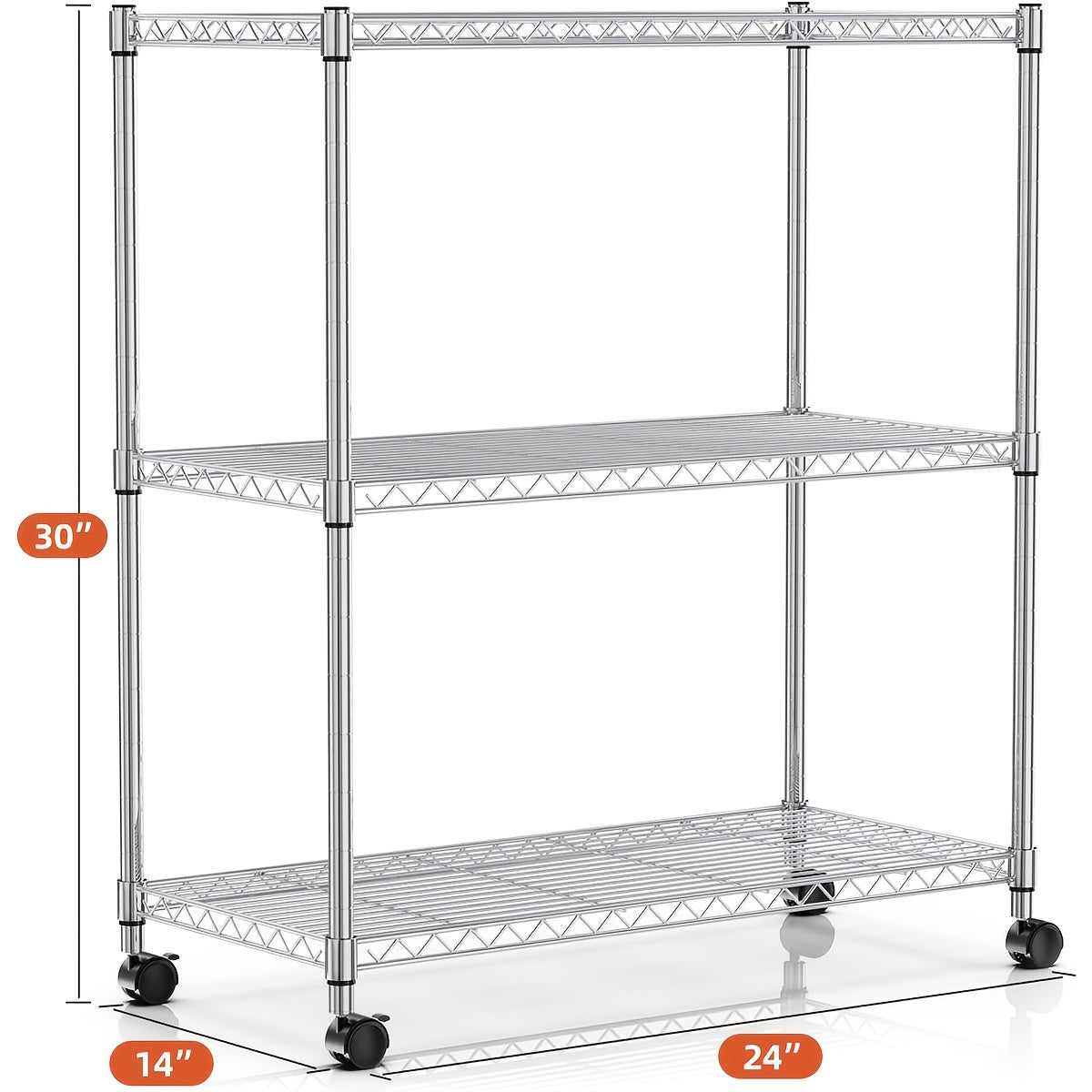Simple Deluxe Heavy Duty 3-Shelf Shelving With Wheels, Adjustable Storage Units, Steel Organizer Wire Rack, Craft Storage Shelf, Art Studio, Gallery, Storage Cabinets