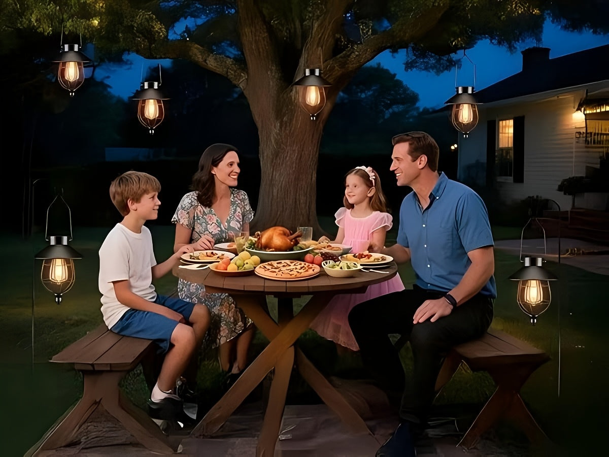2 Pack Solar Outdoor Lights, Metal Hanging Lantern, Waterproof Solar Lights With Wall Mount Kit Or Porch, Patio, Yard Decor