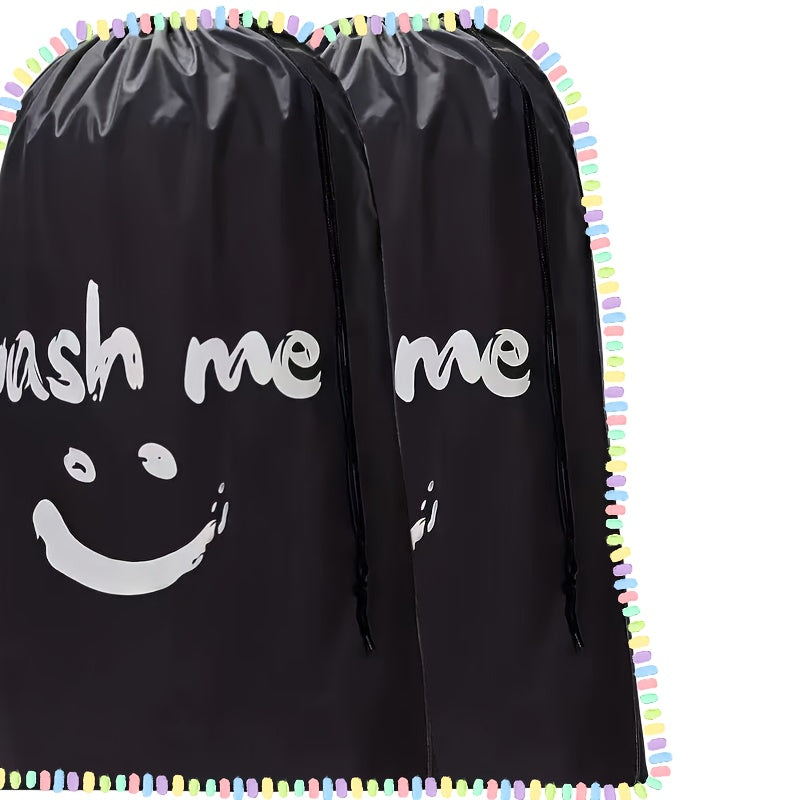2 Pack XL Wash Me Travel Laundry Bag, Dirty Clothes Organizer, Large Enough to Hold 4 Loads of Laundry, Easy Fit a Laundry Hamper or Basket, Laundry Bags