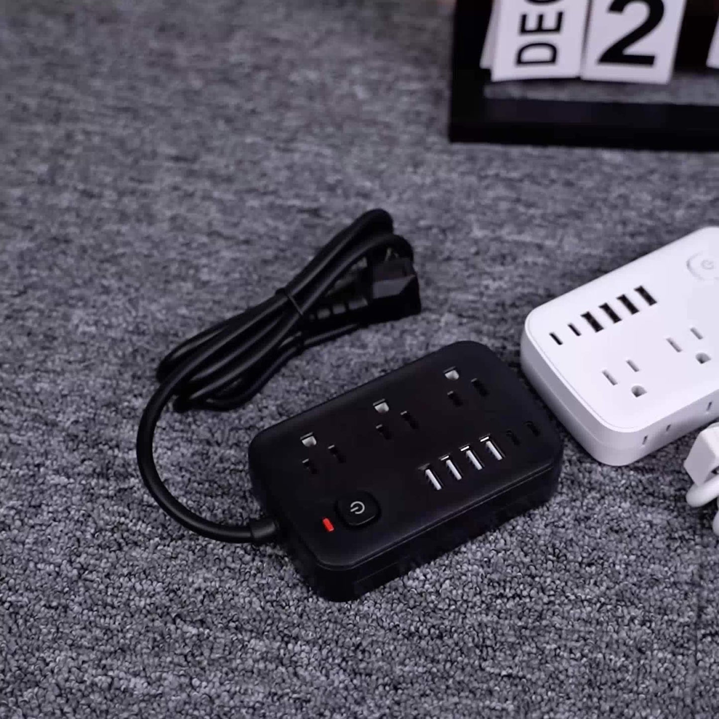 Slim 6-Outlet Power Strip with 6 USB Connections (2 USB-C) | 5FT/10FT Cable, Suitable for Wall Mounting in Offices, Schools, And Dormitories