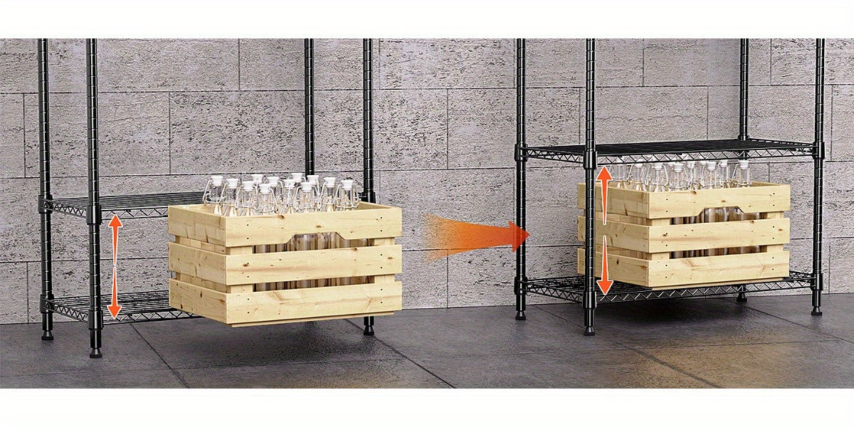 Black M MZG 750 lbs 3-Tier Metal Wire Storage Rack Organizer - Freestanding Shelf for Kitchen, Pantry, Laundry Room - 13.8" x 29.5" x 35.5", Utility Shelves