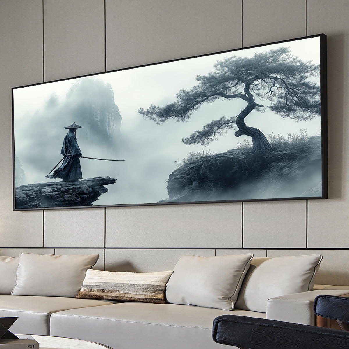 2D Flat, [2D FLAT] 1pc Unframed Canvas Poster, Japanese Swordsman Painting, Art Style, Canvas Wall Art, Artwork Wall Painting for Halloween Christmas Gift, Bedroom, Office, Living Room, Cafe, Bar, Wall Decor, Home Decoration,