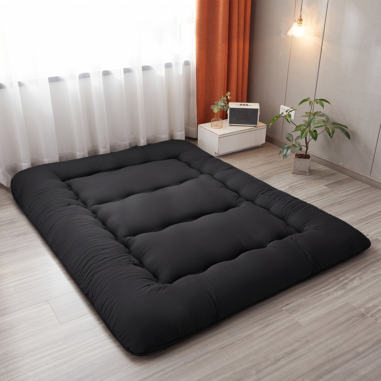 LILYPELLE 4" Extra Thick Japanese-Style Floor Mattress - Memory Foam Foldable Roll-Up Design, Portable with Carrying Bag, Machine Washable for Camping, Travel, Guest Bed & Home Use, Home Sleeping Mat | Portable Mattress | Mem