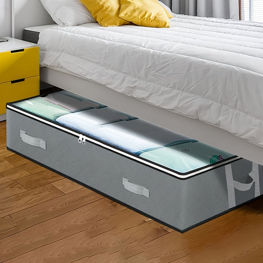 1pc Foldable Under Bed Storage Bag With Handles & Visible Window, Large Capacity Storage Containers For Clothes, Books, Toys, Bedding, Household Space Saving Organizer For Under Bed, Closet, Wardrobe, Bedroom, Dorm, Bedroom A