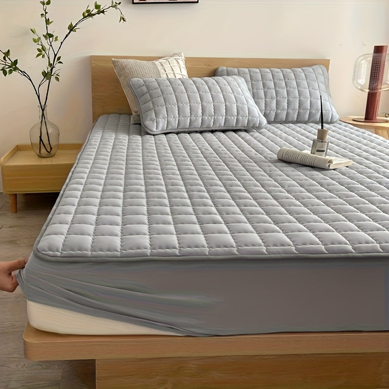 1pc Cooling Waterproof Mattress Protector - Deep Pocket (9-15"), Cooling Technology, Fits Most Mattresses - Machine Washable Bedspread Alternative - Ideal for Home, Hotels, Guest Rooms - Available in White, Light Blue, Navy,