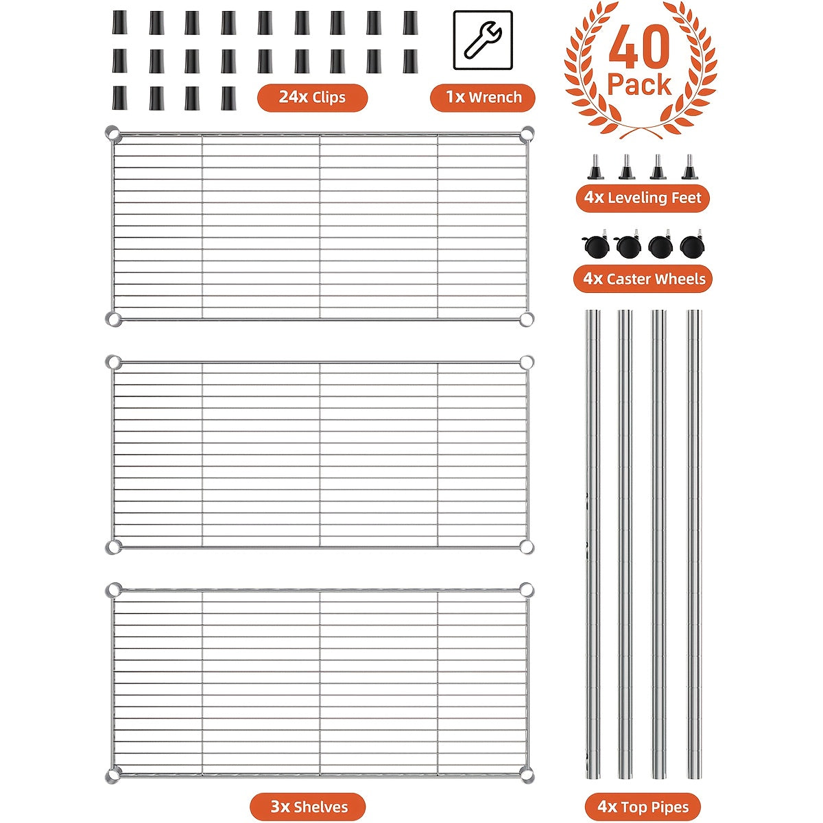 Simple Deluxe Heavy Duty 3-Shelf Shelving With Wheels, Adjustable Storage Units, Steel Organizer Wire Rack, Craft Storage Shelf, Art Studio, Gallery, Storage Cabinets