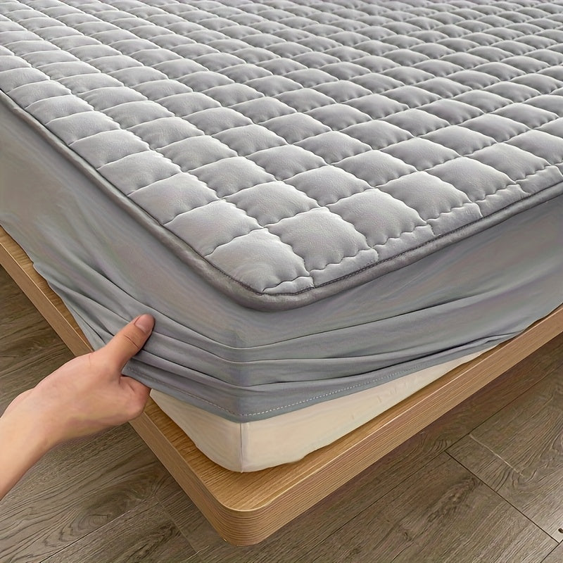 1pc Cooling Waterproof Mattress Protector - Deep Pocket (9-15"), Cooling Technology, Fits Most Mattresses - Machine Washable Bedspread Alternative - Ideal for Home, Hotels, Guest Rooms - Available in White, Light Blue, Navy,