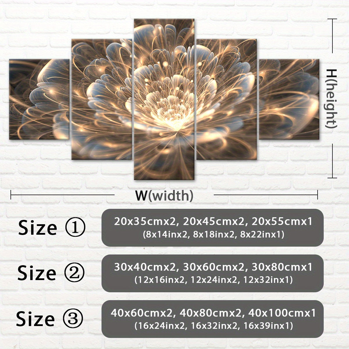 2D Flat, [2D FLAT] 5pcs Wooden Framed Canvas, Buddhist for Lotus Theme Poster, Pattern Art for Home Decoration, Wall Decor for Living Room, Bedroom, Office, Bar, Restaurant, High Quality Waterproof Painting, HD Artwork., 2D F
