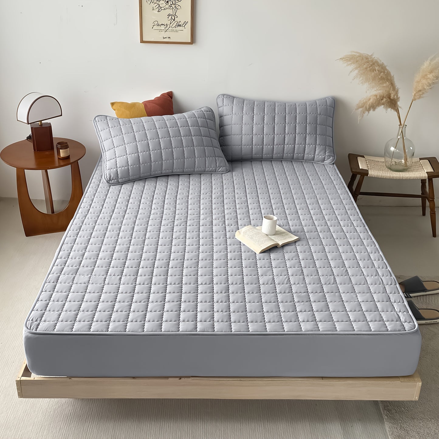 1pc Cooling Waterproof Mattress Protector - Deep Pocket (9-15"), Cooling Technology, Fits Most Mattresses - Machine Washable Bedspread Alternative - Ideal for Home, Hotels, Guest Rooms - Available in White, Light Blue, Navy,