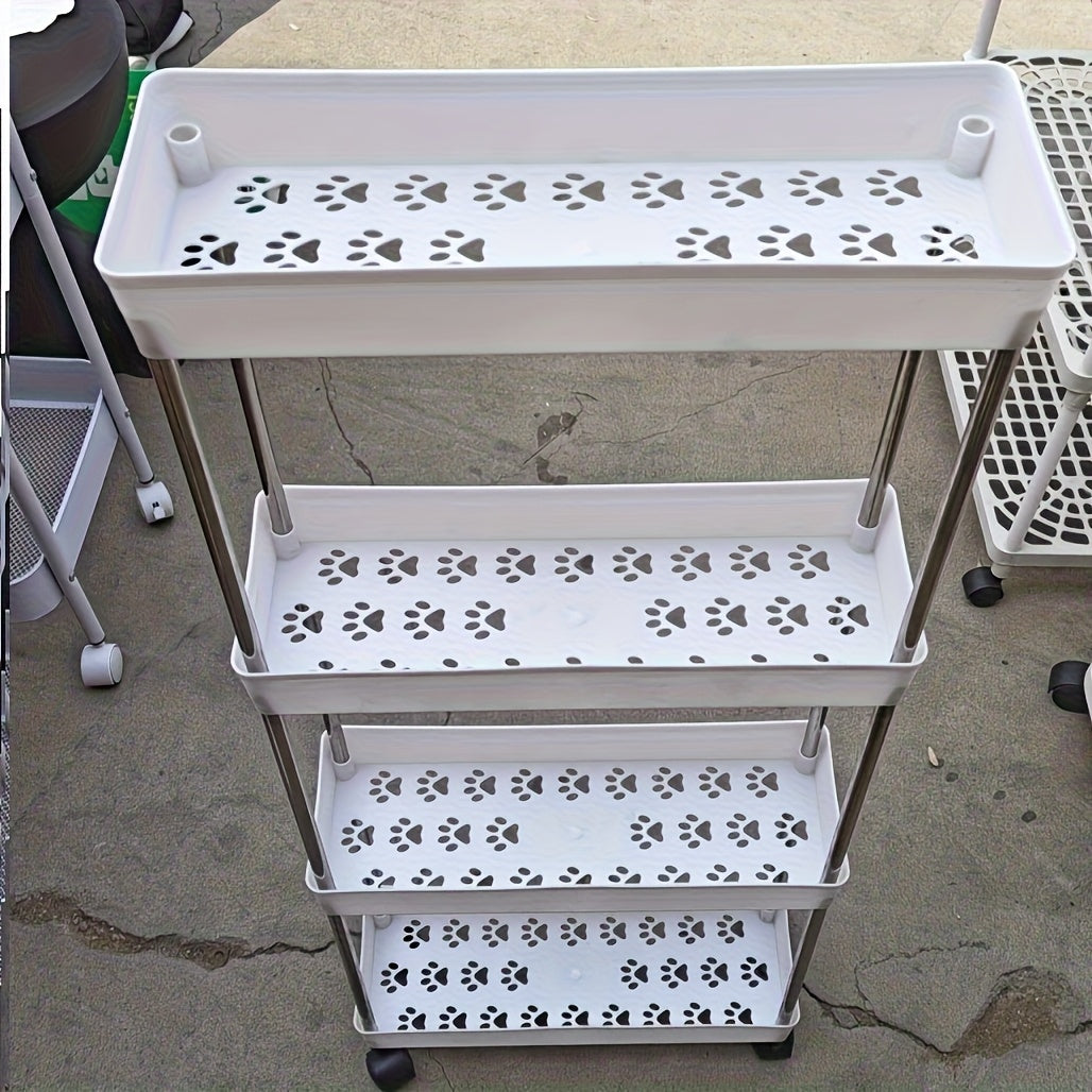 3-Tier Slim Rolling Storage Cart - Metal & Plastic Frame, Compact Narrow Design, Easy Assembly, Multi-Functional Vertical Organizer for Kitchen, Bathroom, Laundry Room, Living Room - Mobile Storage Unit, Minimalist Shelf, Dur