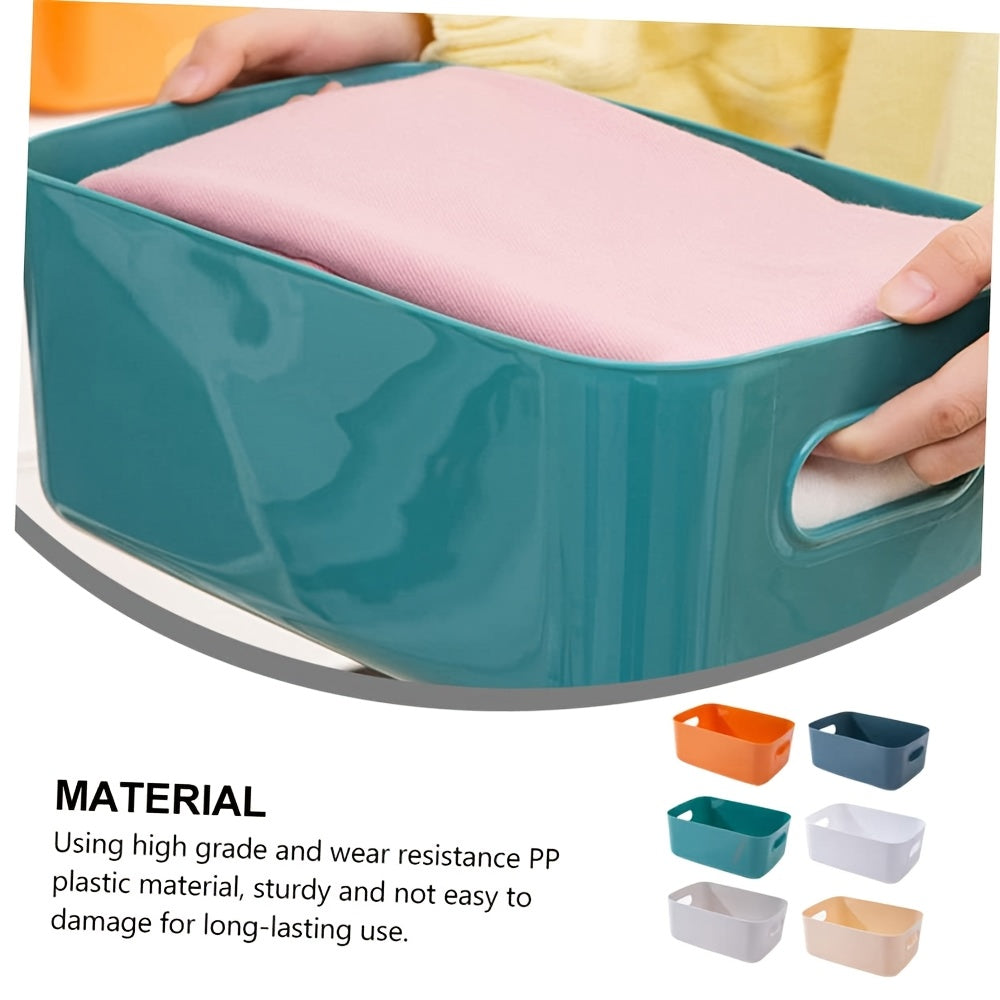 6pcs Plastic Storage Bins And Baskets for Efficient Home Classroom Organization  Containers In Multicolour for Kitchen, Cupboard Box, And Bathroom Organizer On Shelves And Tubs, Kitchen Storage, Shelf Organizer, Compact Stora