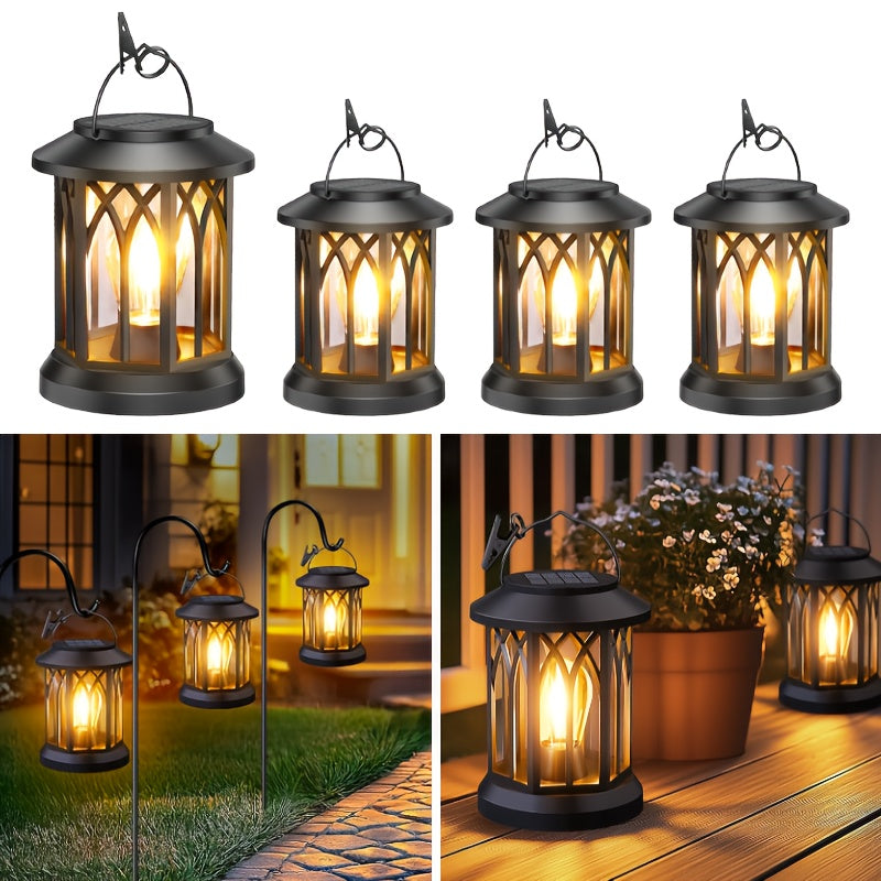 1/2/4 Pack Solar Lanterns Outdoor IPX5 Waterproof, Upgraded Bright Hanging Solar Lights for Outside, Solar Powered Lanterns Lighting LED for Garden Patio Yard, Valentine'S Day, Mother'S Day Decorative (Warm Light), Solar Outd