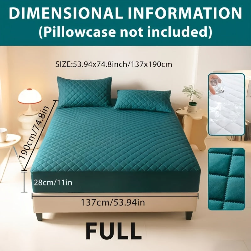 1pc Cooling Waterproof Mattress Protector, Cool And Comfortable, Layered Fitted Sheet, Solid Color Bedding Design, Can Be Used As A Separate Bedspread, 9-15 Inches Deep Pocket, Reusable Nursing Pads, Ideal for Bedroom, Guest