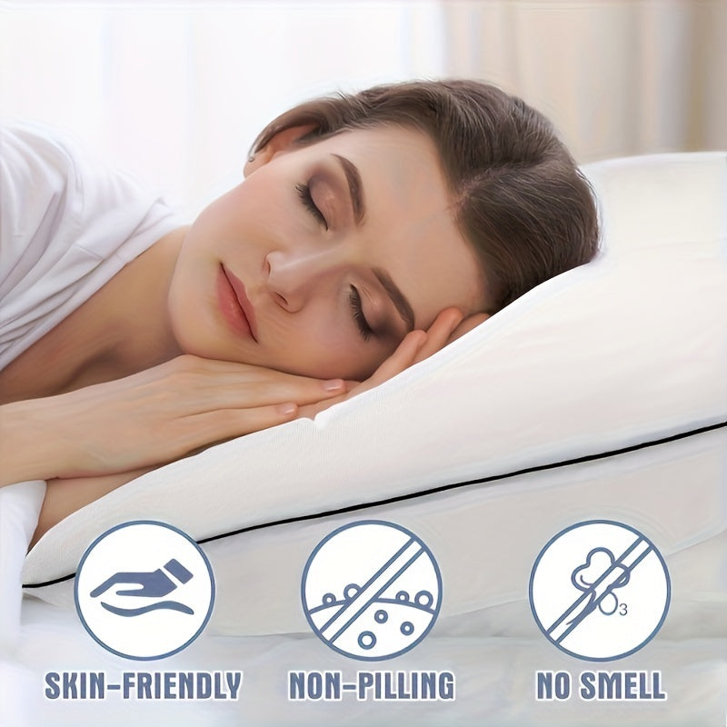 Standard Size Bed Pillows For Sleeping Set Of 4, 4 Pack Great Support Luxury Hotel Pillows For Side, Stomach And Back Sleepers.