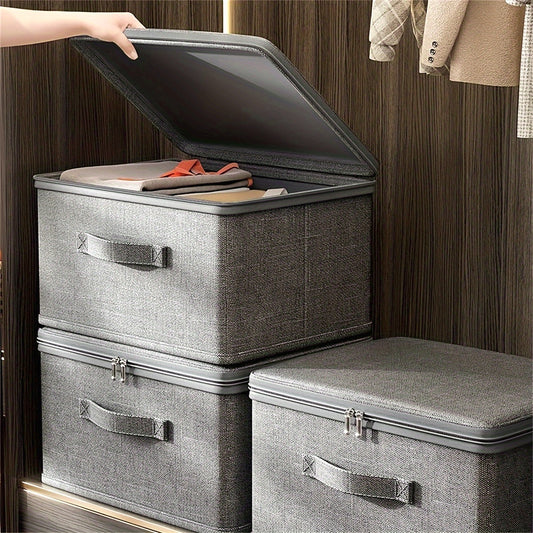 Foldable Fabric Storage Box with Lid: Rectangular, Multi-Purpose, Closet Organizer for Clothes, Office Supplies, And More, Storage Trunks for Home Organization