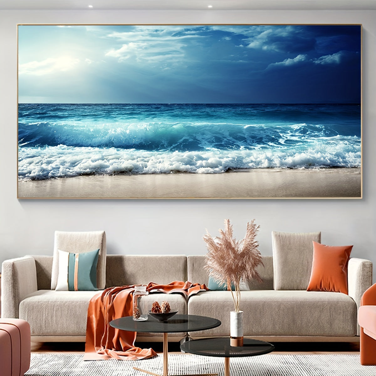 1pc Unframed Canvas Poster, Seaside Scenery Painting, Various Styles Of Scenery, Canvas Wall Art, Artwork Wall Painting for Gift, Bedroom, Office, Living Room, Cafe, Bar, Wall Decor, Home And Dormitory Decoration