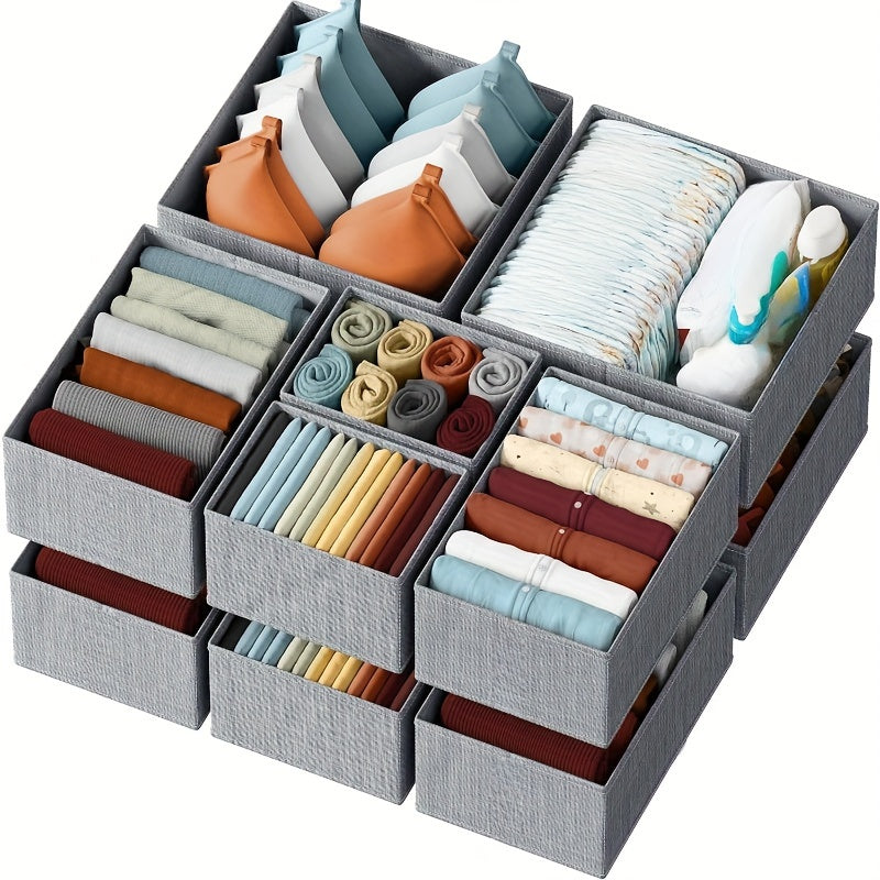 Set of 6 Non-Woven Fabric Clothes Drawer Organizer Bins - and Bedroom Dresser Storage for s Clothing - Hand Washable Professional Organizer for Closet and Dresser, Clothes Organizer Storage