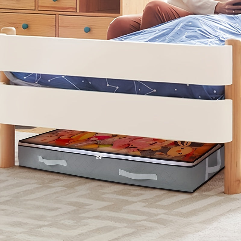 1pc Foldable Under Bed Storage Bag With Handles & Visible Window, Large Capacity Storage Containers For Clothes, Books, Toys, Bedding, Household Space Saving Organizer For Under Bed, Closet, Wardrobe, Bedroom, Dorm, Bedroom A
