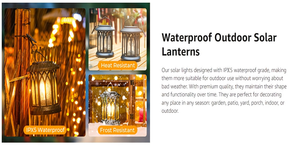 1/2/4 Pack Solar Lanterns Outdoor IPX5 Waterproof, Upgraded Bright Hanging Solar Lights for Outside, Solar Powered Lanterns Lighting LED for Garden Patio Yard, Valentine'S Day, Mother'S Day Decorative (Warm Light), Solar Outd