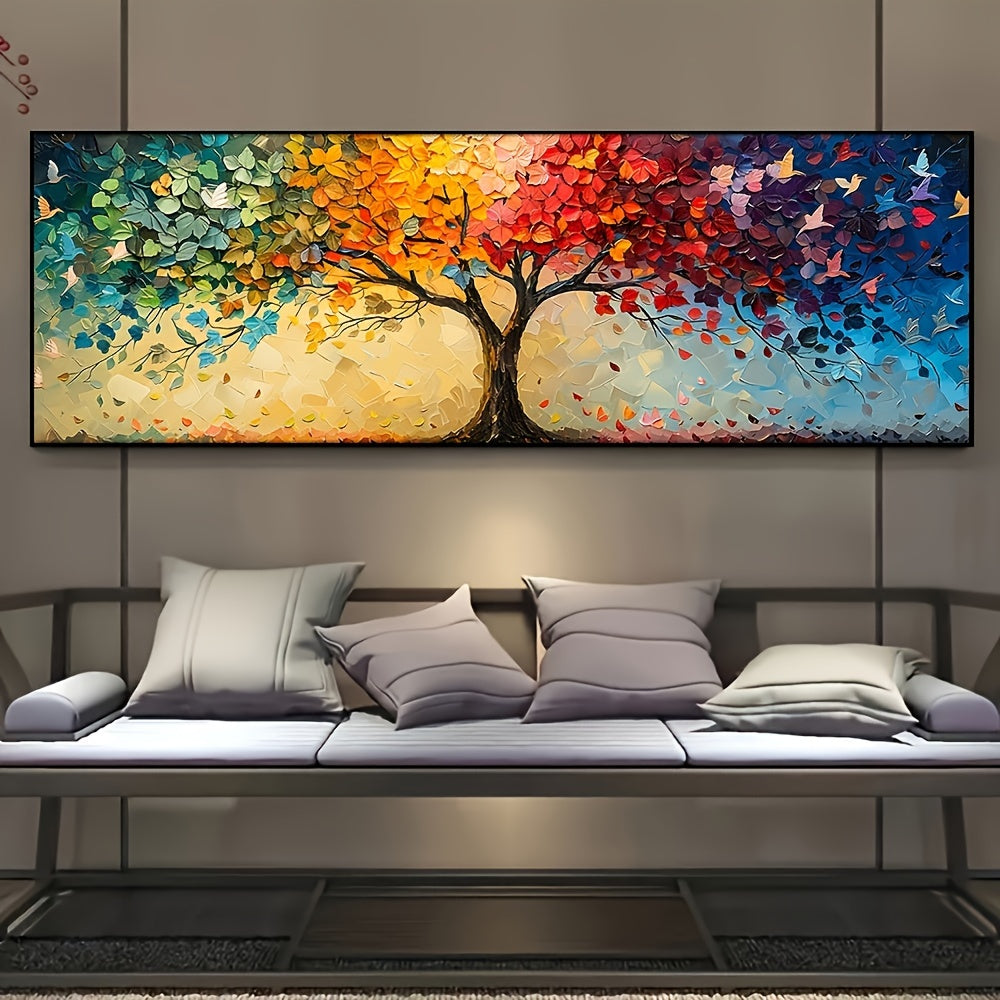 Large Tree Of Life Canvas Print - Abstract Painting Wall Art - Decorative Art Classic Contemporary Style - Geometric Patterns - Spring And Summer Seasons - Kitchen, Bathroom, Living Room, Bedroom Decoration - Painted Art On C
