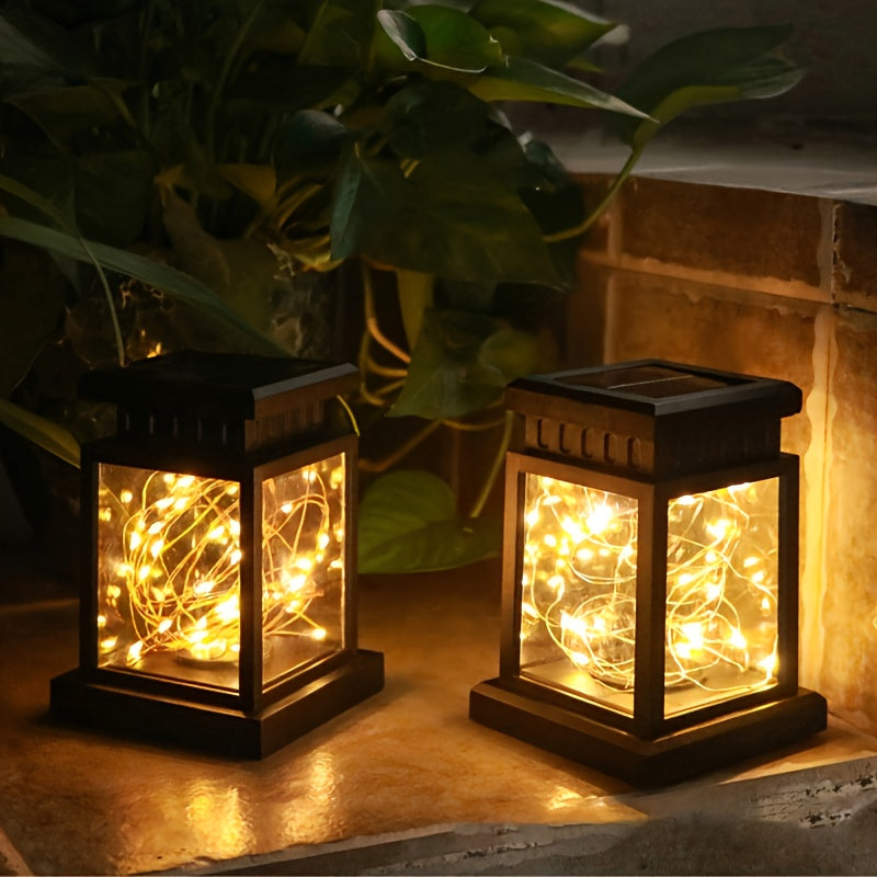 4-Pack Solar Lantern Lights, Outside Hanging Solar Lights With 30 Warm LEDs, Solar-Powered Garden Lights, Auto On/Off, IP65 Waterproof For RV, Camping, Yards, Perfect For Christmas, Halloween
